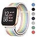 HAPAW Nylon Bands Compatible with Fitbit Versa/Versa 2, Soft Adjustable Breathable Sport Replacement Strap Band Accessories Wristband Women Man for Versa Smartwatch