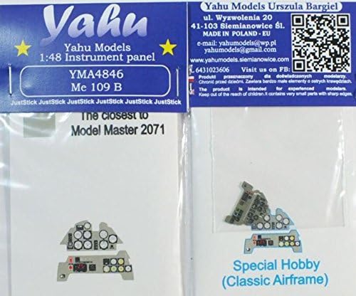 Yahu Model 1:48 Me-109 B Color Instrument Panel for Special Hobby Kit #YMA4846