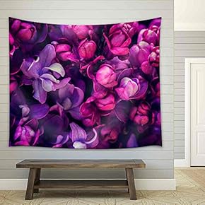 Lilac Flowers Background - Fabric Wall Tapestry Home Decor - 51x60 inches