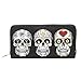 Badiya Gothic 3 Pretty Sugar Skull Wallet for Women Vintage Clutch Bag Halloween Gift