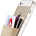 Sinjimoru Basic Cell Phone Wallet Stick-On - Adhesive iPhone & Android Pouch Card Holder - Leather, Beige
