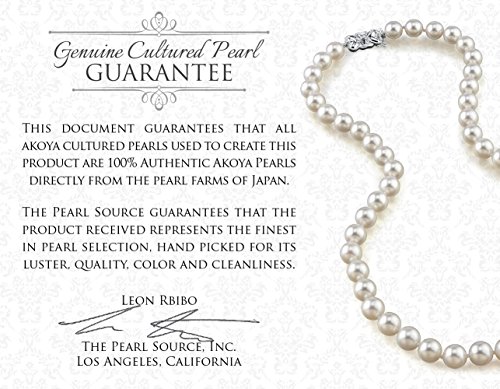 THE PEARL SOURCE 14K Gold 7-7.5mm AAA Quality Round Black Akoya Cultur 7.0-7.5mm White Akoya Round Pearl Stud Earrings