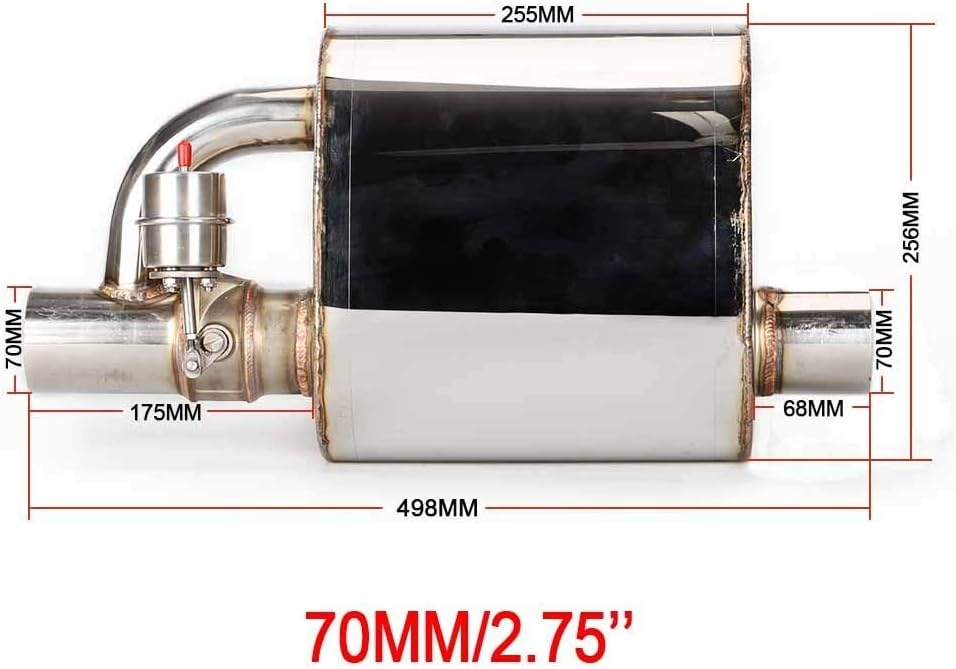 DONXIANFENG Exhaust Muffler with Dump Valve Electric Exhaust Cutout Remote Control Set Size: 2"/2.25"/2.5"/2.75"/3" (Color : 2.75inch)