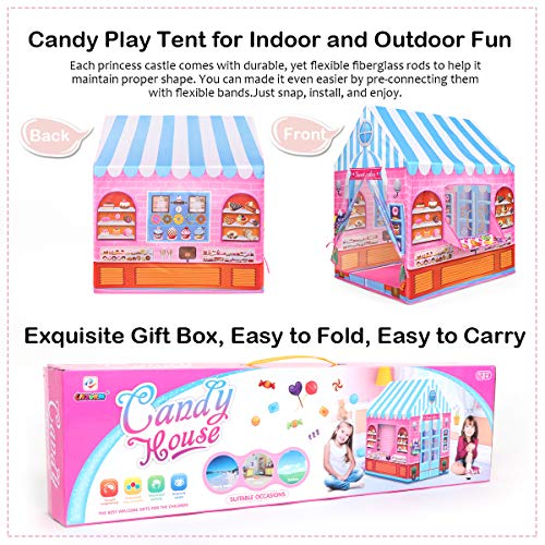 Anyshock Playhouse for Kids Tent,Candy Princess Castle Play House for 1-6 Year Old Children Boys Girls Baby Indoor Outdoor Gifts Toys (Pink)
