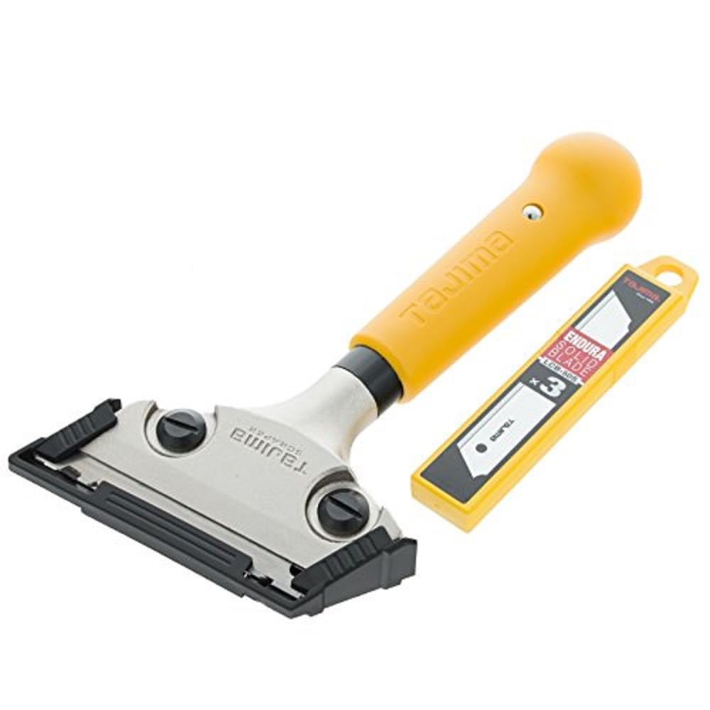 Tajima SCRL200 "Scrape-Rite" Reversible Blade Scraper, Silver/Yellow