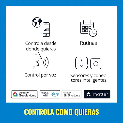 - Bombilla LED inteligente, Casquillo E27 8W (Eq.60) 806 lúmens, Luz Blanca Cálida a Fría Regulable, Compatible con Alexa, Google Home, tecnología SpaceSense y Matter - Pack de 3