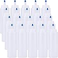 Fasmov 20 Pack 8-ounce Plastic Condiment Squeeze Squirt Bottles, Plastic Squeeze Bottles with Blue Tip Cap for Ketchup, Sauces, Salad Dressings, Crafts and More