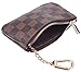 Rita Messi Luxury Checkered Zip Coin Pouch Purse Change Holder Wallet with Key Chain 2 pcs Set (01 Victoria)