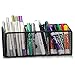 Magnetic Pen Holder With 3 Compartments - Black Wire Magnetic Storage Basket With Extra Strong Magnets - Perfect To Hold Whiteboard And Locker Accessories