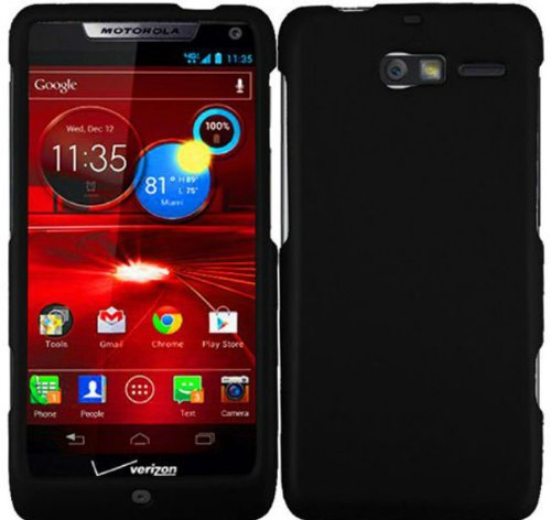 Importer520 Rubberized Hard Case Cover for Motorola Droid Razr M XT907, Black