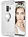 Caka Galaxy S9 Case, Galaxy S9 Glitter Case Mirror Series Luxury Cute Shiny Bling Mirror Makeup Case for Girls with Ring Kickstand Diamond Protective TPU Case for Samsung Galaxy S9 (Silver)