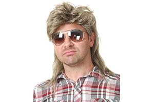 Baruisi 80s Men's Mullet Wig Blonde Cosplay Halloween Wig for Fancy Dress