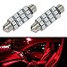 Partsam Red Car LED Lamps 42mm festoon 12SMD Interior Dome Map Lights Bulbs 12V 561 562 578, Pack of 2pcs