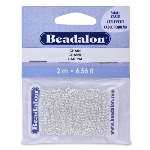 Beadalon Chain 2.3mm Small Silver Plated, 2-Meters