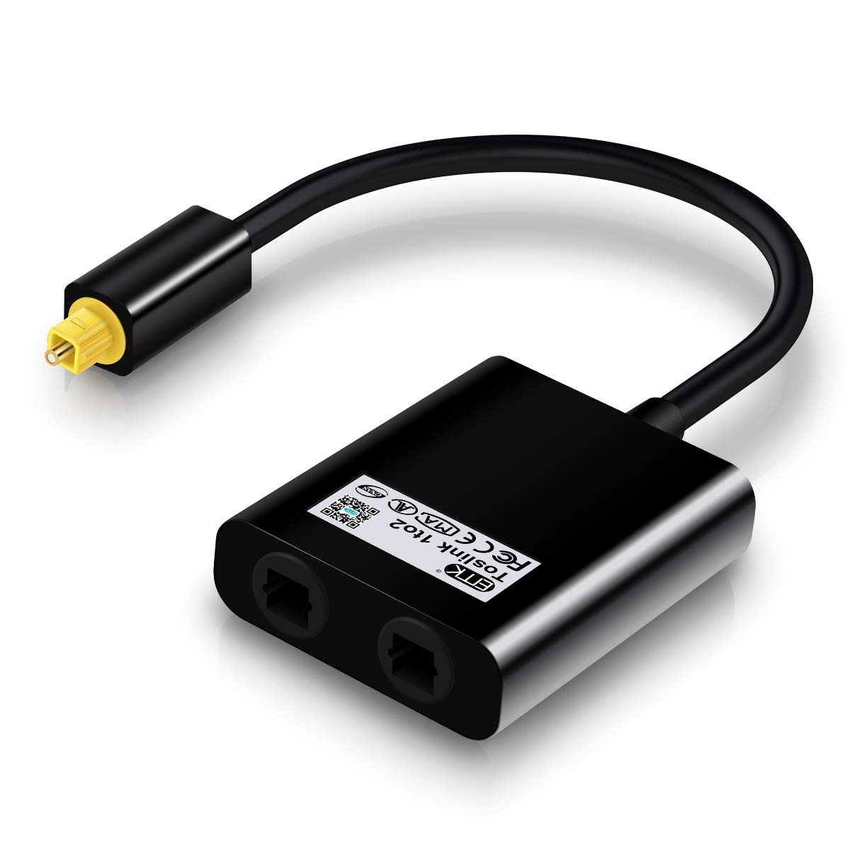 Photo 1 of EMK Optical Splitter 1x2 - 1 In 2 Out Digital Audio Splitter - Compatible With Home Theater, Sound Bar, TV, Blu-ray Players