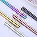 Oksale 1 Pair Stainless Steel Tableware Colorful Length 23cm Chopsticks (Multicolor)