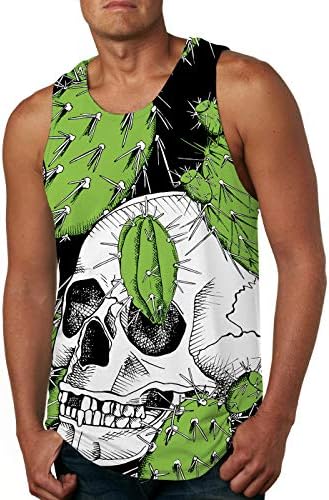 Cutemefy Men's All Over Print Sleeveless Tank Top Casual Sport Gym Vest Shirt