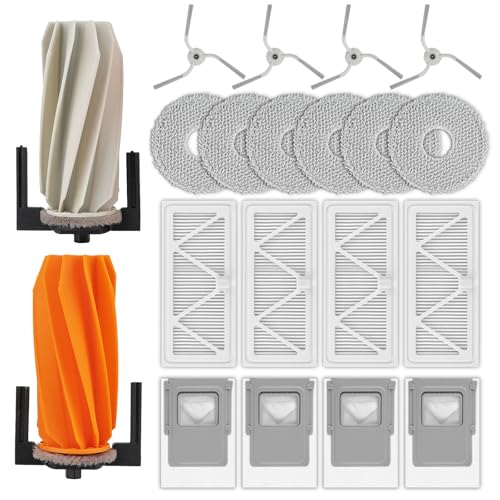 (20pcs) ROMO S/A/P Replacement Parts Set Compatible with DJI ROMO S/A/P Robot Vacuum Cleaner, 2 Roller Brushes, 6 Sets Mats, 4 HEPA Filters, 4 Dust Bags, 4
