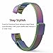 CIDETTY Fitbit Alta and HR Band, Adjustable Milanese Colorful Metal Bands with Strong Magnetic Clasp Replacement Accessory Watch Band Bracelet Loop Wrist for Fitbit Alta & Alta HR