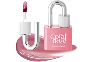 CORALHAZE CORLAHAZE Glow Lock Jelly Tint 107 Petal 4g, Hydrating Jelly Glow Lip Stain, High-Shine, Long-Lasting Color Moisturizing Lip Enhancer with Rosehip Oil, Collectible Lock-Shaped Design, Korean Makeup