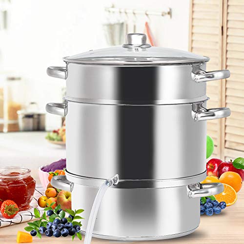 WATERJOY 11 Quart Vegetables Steamer for Cooking, Stainless Steel Fruit Juicer Steamer For Food