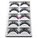 5 Pairs/Box 3D Real Mink False Eyelashes LASGOOS 100% Siberian Mink Fur Luxurious Wispy Natural Cross Long Hot Fake Eye Lashes Y7