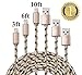 Lampa 3 Pack 3ft 6ft 10ft Nylon Braided USB to Lightning Cable for iPhone iPad and iPod