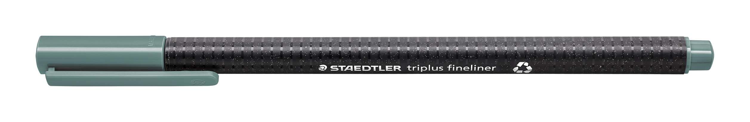 STAEDTLER Triplus 334-83 Fineliner Pen Ergonomic Triangular Shape Superfine Tip Line Width 0.3 mm Set of 10 Warm Grey