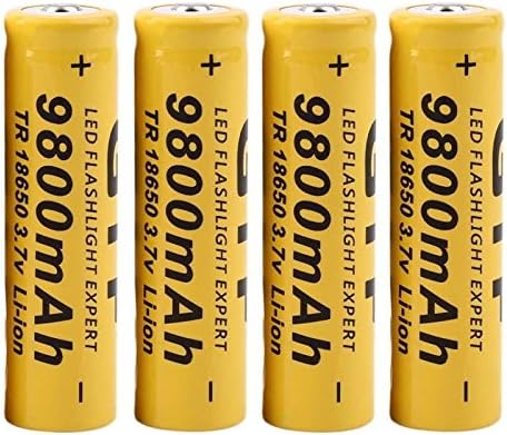 4PCS 18650 Rechargeable Battery 3.7V 9800mAH Li-ion High Capacity button top Rechargeable Batteries For LED Flashlight Torch Toys and so (not aa battery)