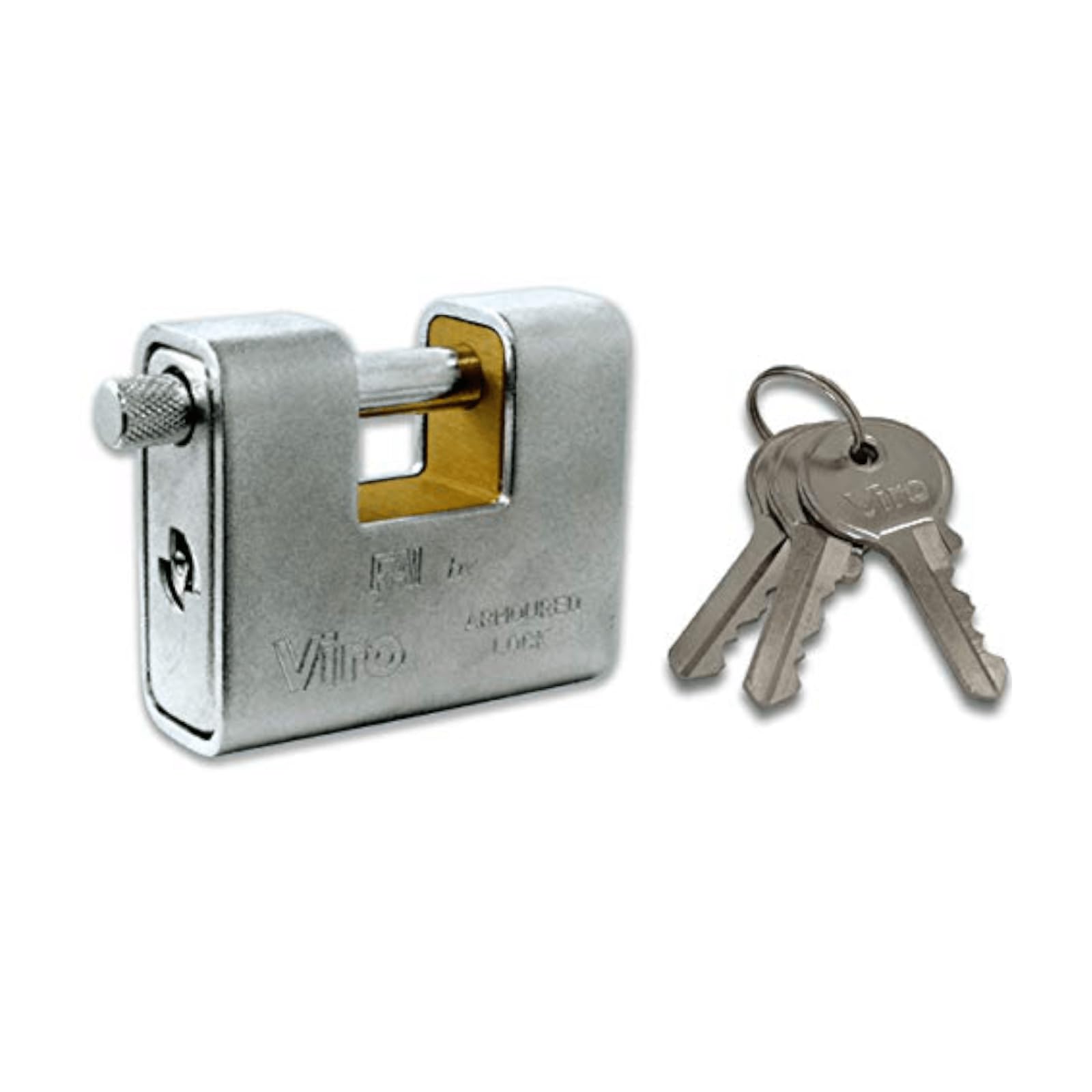 Viro 1 Armored Padlock 4016 Width 91 mm Brass Anti-Shatter 4017, 0 W, 0 V, Silver