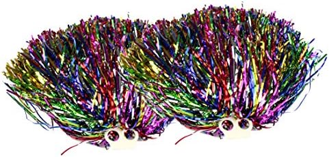 2 Pcs Cheerleading Pom Poms Ball/Sports Dance Fancy Dress Night Hen Party Metallic Colourful Pom Pom for Sports Team Spirit Cheering-8 Sizes