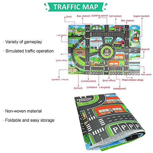 Sanlebi Construction Vehicles Toy Set with PlayMat Mini Pull Back Cars Model Trucks Play for Children Kids Toddlers Boys Birthday Cake Topper , Pack of 9 - Thumbnail 4