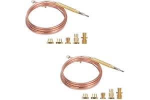 Ludnsghsjk Thermocouple Kit(2PCS), Universal for Stove Replacement with 5 Adaptors- Fireplace Compatible Set A
