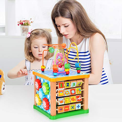 image for Victostar Activity Cube, 7 in 1 Bead Maze Multipurpose Educational Toy