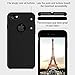 Silicone Apple iPhone 7 Case, Soft, Slim Fit (Black Color) ROKIO [ Liquid Silicone Gel Rubber Case ] Built-in metal Plate, Hard Back Cover (4.7 Inch)