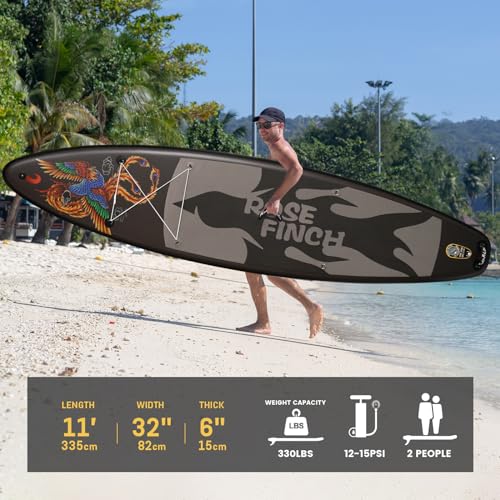 FEATH-R-LITE Tavole da Stand Up Paddle Gonfiabili Paddleboard Multifunzionale con Pompa Manuale, Zaino SUP, Guinzaglio, Pagaia Regolabile, Per Adulti, Tutti i Livelli di Abilità