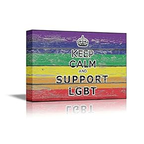 Keep Calm and Support LGBT Vintage Rainbow Color Wood Board