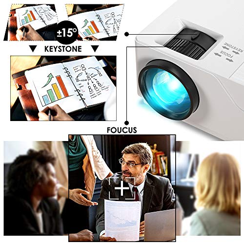 Projector, CiBest Native 1080p LED Video Projector 5000 Lux, 300 Inch Image Display Ideal for PPT Business Presentations Home Theater, Compatible with HDMI,VGA,USB,Fire TV Stick,Laptop,PS4,Xbox