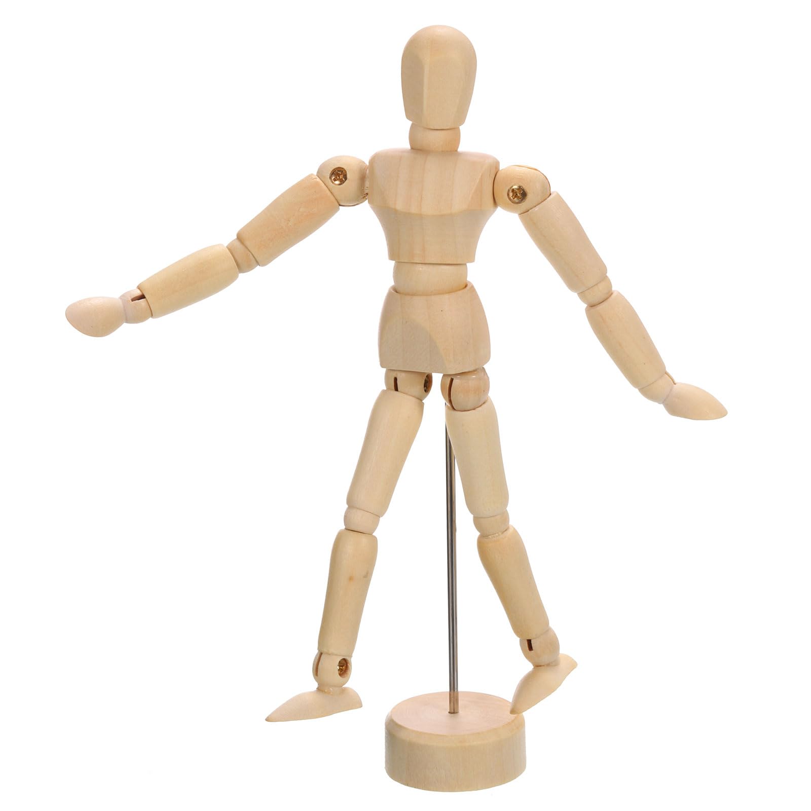 PATIKIL 5.5" Wooden Mannequin Figure, Artist Drawing Manikin Model Flexible Movable Jointed Sketching Lay Figure for Painting Drawing Decoration
