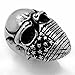 ELFASIO Men's Stainless Steel Ring Band American Flag Mask Skull Gothic Biker Jewelry(Size 8)