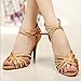 KAI-ROAD Ballroom Dance Shoes Women 4 Inch Dancing Heels High Heel Salsa Shoe Latin Sandals Gold (7 B(M) US)