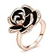 Winter.Z Noble and Elegant Ladies Jewelry Popular Explosion Models Austria Crystal Rose Gold Black Rose Ring Wedding
