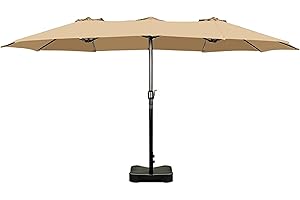 sogesfurniture 15FT Double-sided Patio Umbrella, Extra Large Twin Outdoor Table Umbrella, Outdoor Market Umbrella with Push B