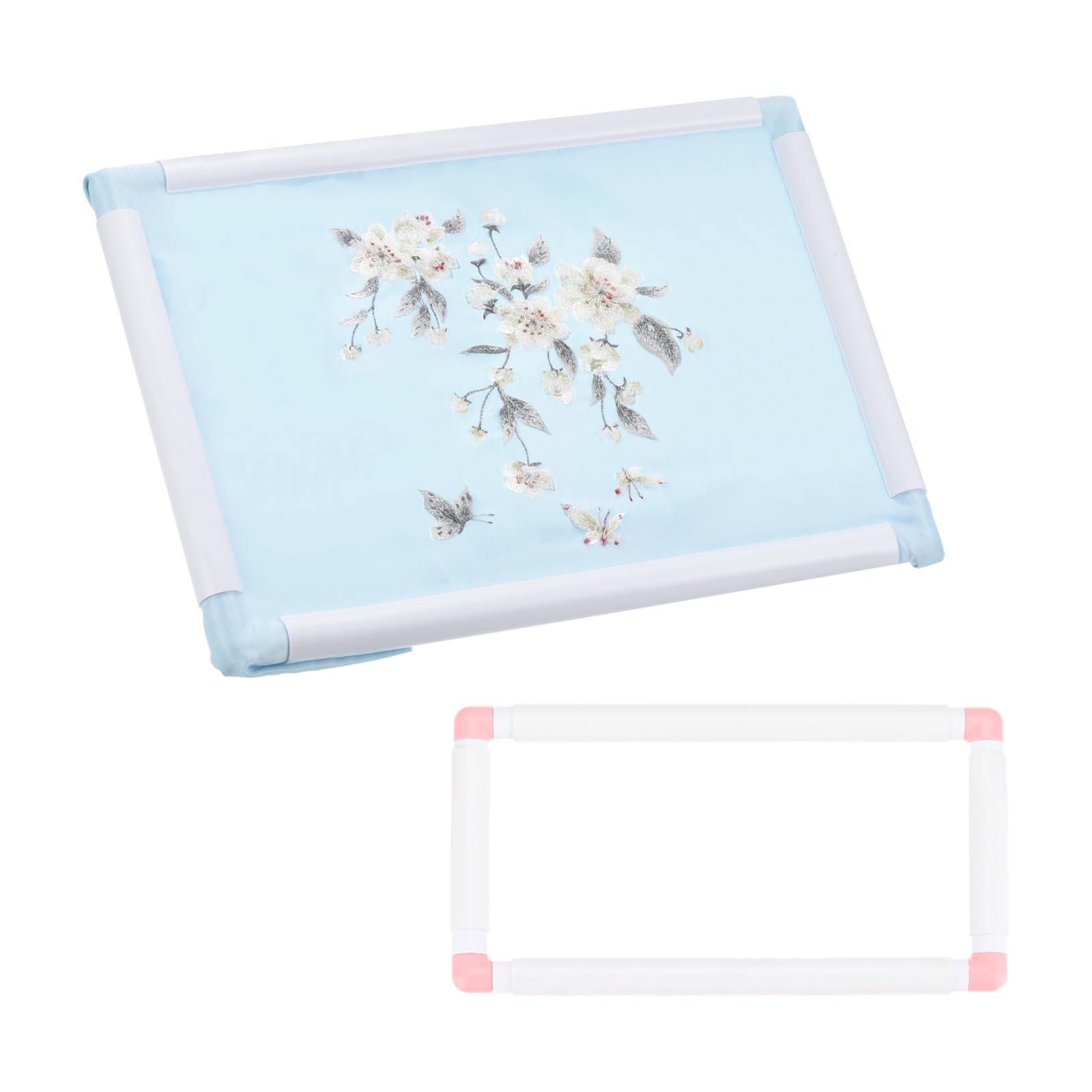 PATIKIL Embroidery Hoops Universal Clip Embroidery Hoop Frame Reusable Square Rectangle Plastic Clip Frame Embroidery Hoop for Art Craft Sewing (17x11Inch), Pink