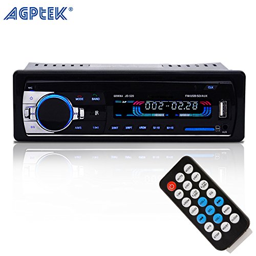 Receptor Estéreo Bluetooth de Audio con Micrófono para Coche, 12V AUX in FM Radio y Adaptador Reproductor...