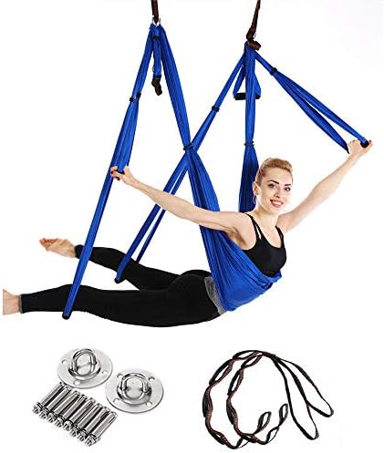 XBECO Yoga Hammock Swing Trapeze Set-Anti Gravity Ultra Strong and Comfortable for Exercises Pilate Fitness Flexibility Core Strength Weight Loss-Bears 400lbs,B