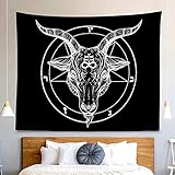 Demon Satanic Goat Tapestry Black Symbol Divination