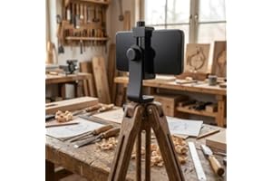 360° Rotatable Phone Mount for Tripods - Adjustable Clamp & 1/4" Screw, Stable Holder for Photography