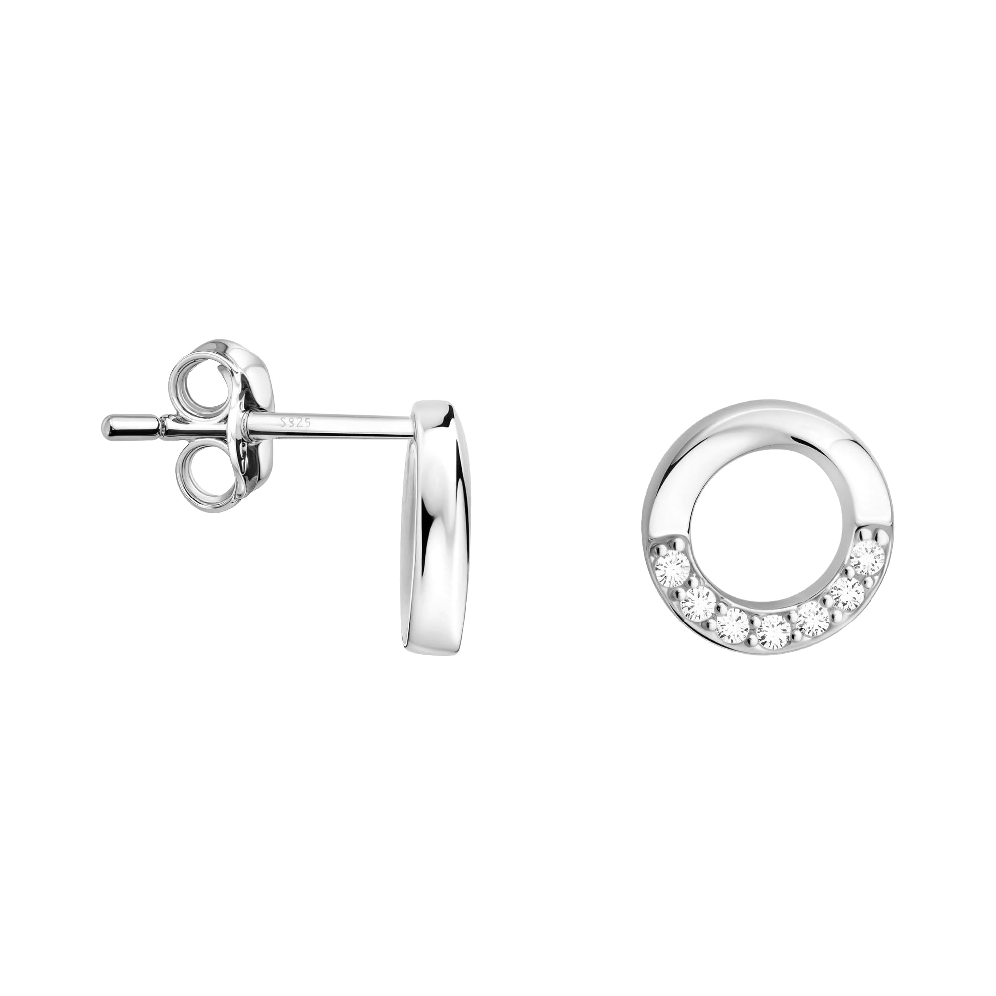 SOFIA MILANI - Women's Earrings 925 Silver - With Zirconia Stones - Circle Stud Earring - E0476
