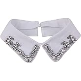 Women's Shiny Rhinestones Fake Vintage Detachable Shirt Collar